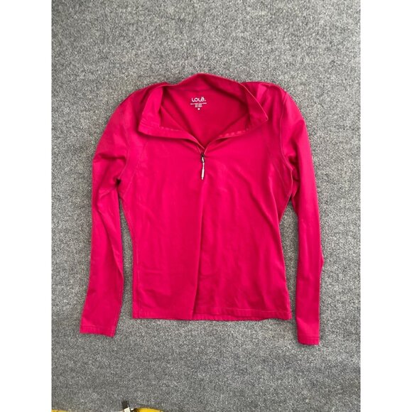 Lole 1/4 Zip Pullover Women's M Pink Long Sleeve Mock Neck Athletic Run Workout - Picture 1 of 7